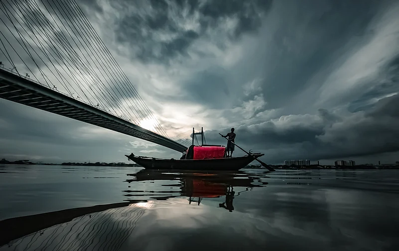 A boat on the Hooghly River in Kolkata